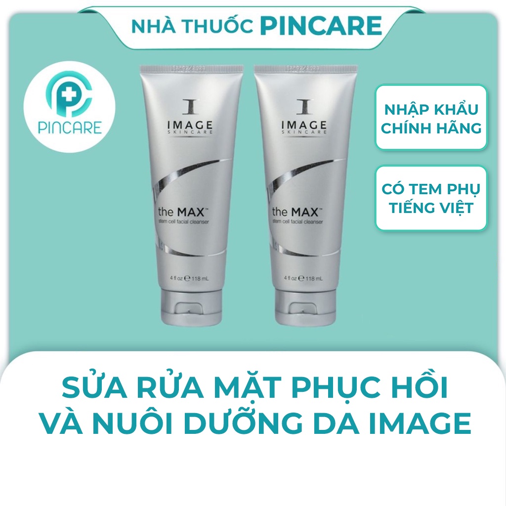Sữa rửa mặt dịu nhẹ Image The Max Stem Cell Facial Cleanser 118ml phục hồi và nuôi dưỡng da - Hàng chính hãng - Pincare