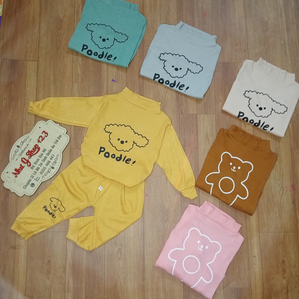 [A48 - Được chọn mẫu] Bộ Dài Tay Tăm Lạnh Minky Mom Cao Cấp Cổ Ba Phân Cho Bé Trai Bé Gái