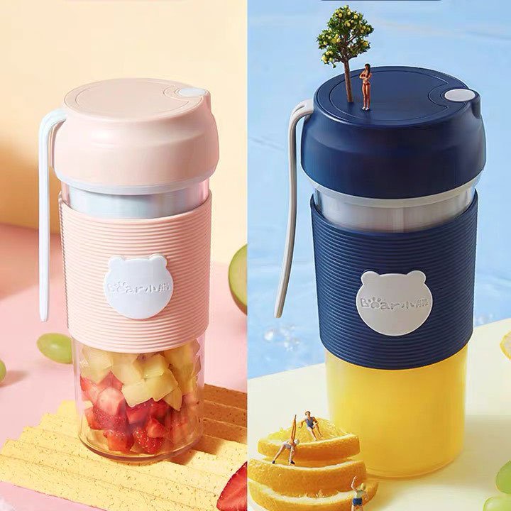 Máy xay sinh tố mini cầm tay BEAR- Dung tích 400ML, 4 lưỡi xay Inox- Nhỏ gọn, tiện lợi, Bảo hành CHÍNH HÃNG!