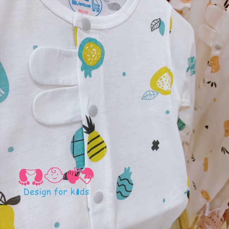 (Link 1) Bodysuit cho bé, body dài tay sleepsuit không tất chân, vải cotton mỏng mát cho bé trai và bé gái (chọn mẫu)
