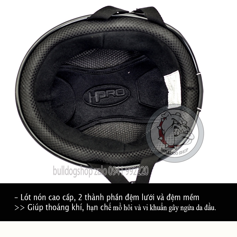 [Nhiều Màu] Mũ Bảo Hiểm Nửa Đầu HP Helmet 03B Gắn Kính B1 - Bulldogshop