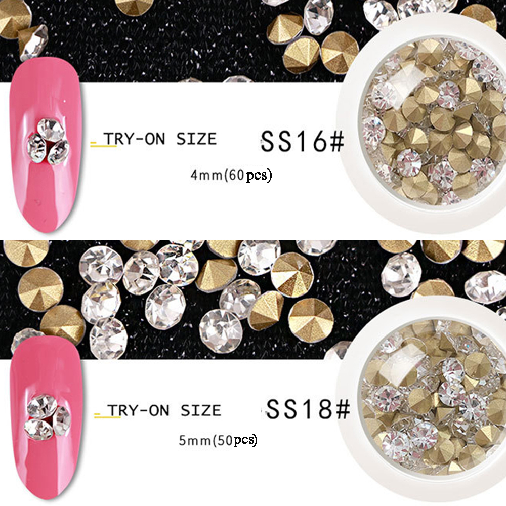 [Hàng mới về] Hộp hạt đá trang trí móng tay nghệ thuật 3D bất đối xứng thời trang