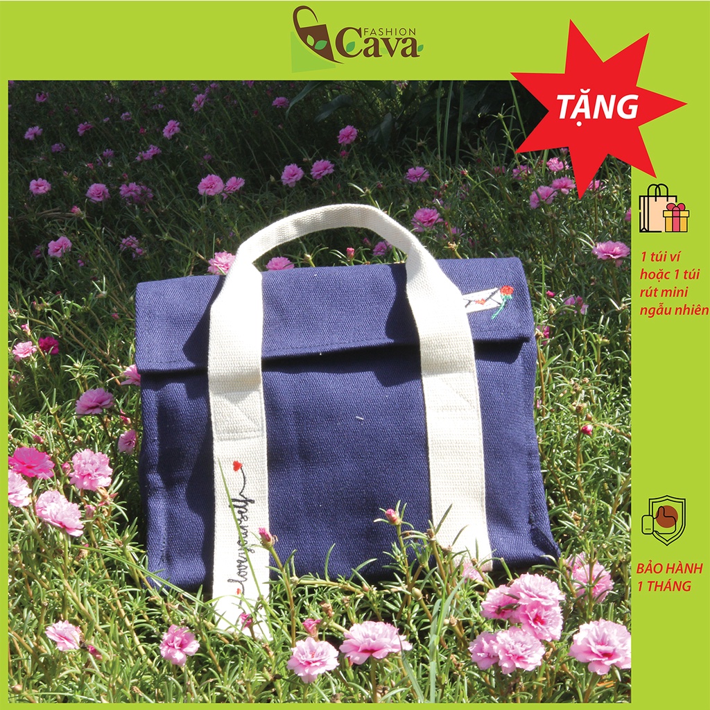 Túi đeo chéo vải canvas cao cấp thêu hình - Love.M Bag