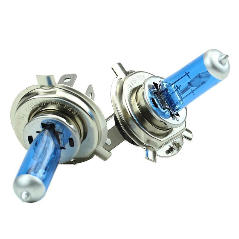 Bộ 2 Đèn Pha H4 55W Dc12V Bi-Xenon Hid 6000K Ánh Sáng Trắng