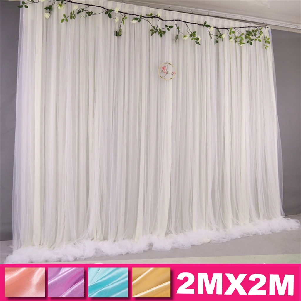 Phông trang trí đám cưới kích thước 2X2M kèm màn trắng mỏng