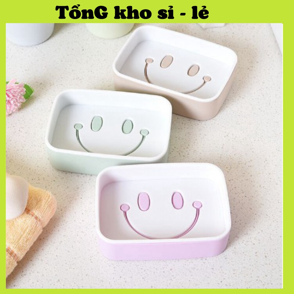 [Loại tốt] - Khay Để Bánh Xà Phòng 2 Lớp Đáy Kín Hình Mặt Cười  88217 TỔNG KHO SỈ 88