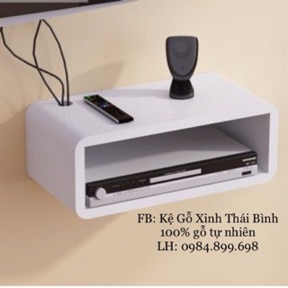 Kệ gỗ treo tường hình hộp chữ nhật 40cm (KGTTHHCN)