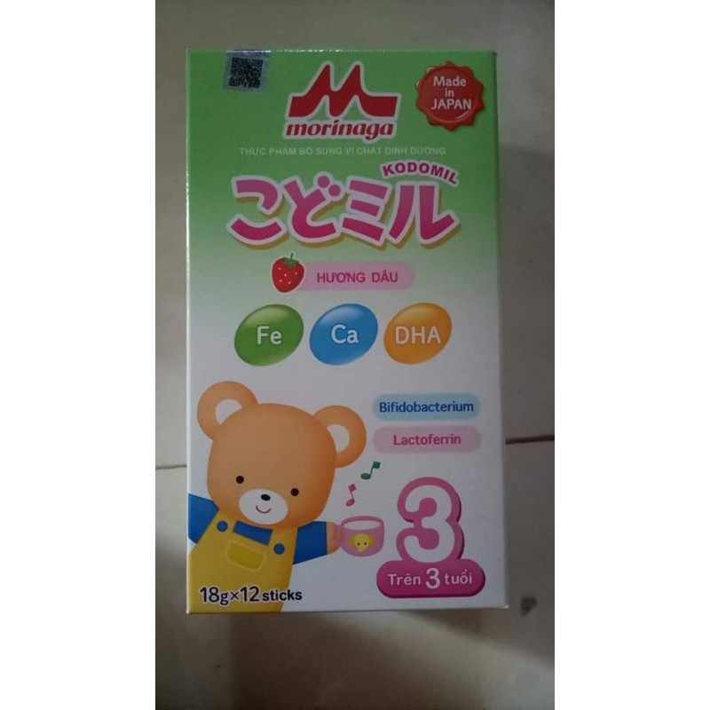 Sữa thanh Morinaga cho bé trên 3 tuổi ( vani, dâu)