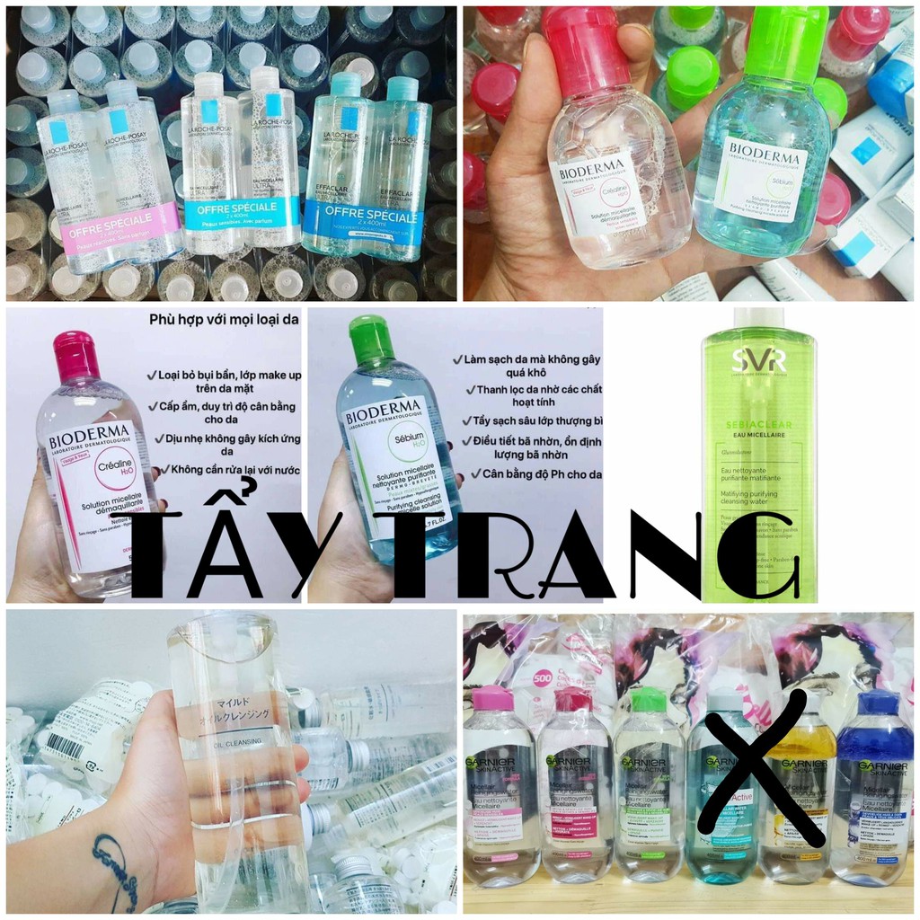 Tẩy trang Xanh Hồng Pháp 500ml và 850ml