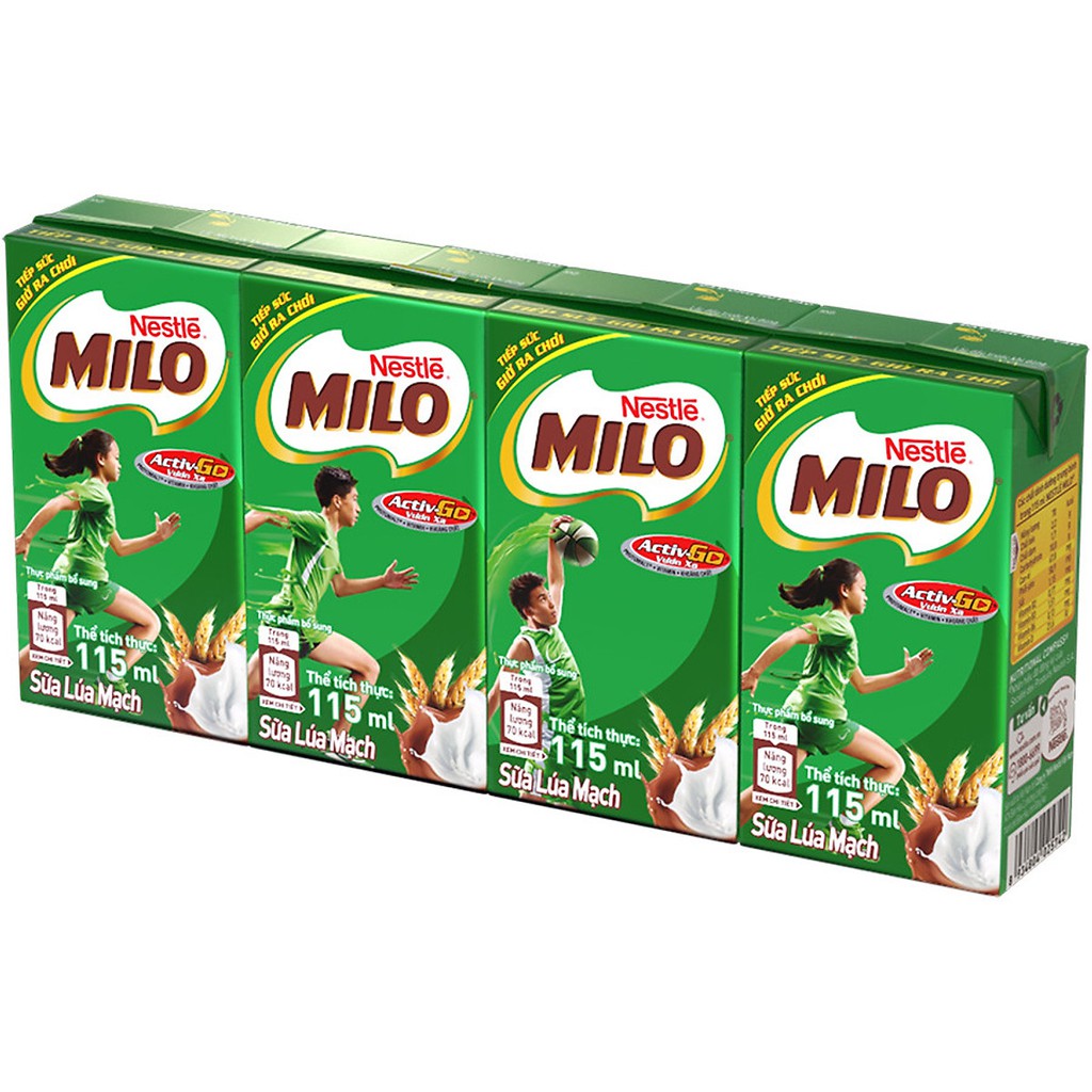 Combo 3 lốc Sữa Milo Lúa Mạch 115ml