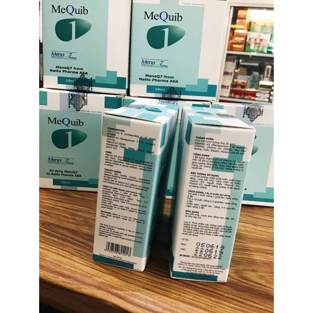 MeQuib 1 - Bổ sung vitamin D3 và vitamin K2 cho cơ thể.