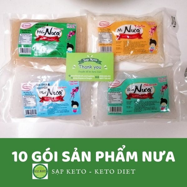 10 gói bún/mì/miến/phở/cơm nưa tự chọn - KETO/DAS