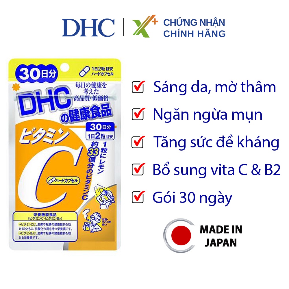 Viên uống Vitamin C DHC Nhật Bản sáng da giảm thâm mụn tăng đề kháng thực phẩm chức năng 30, 90 ngày X6-DHC-C | WebRaoVat - webraovat.net.vn