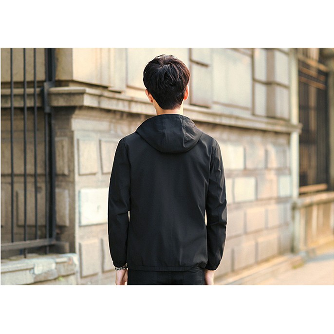 ÁO KHOÁC DÙ NAM 2 LỚP CÓ NÓN CAO CẤP AKD28-ĐEN