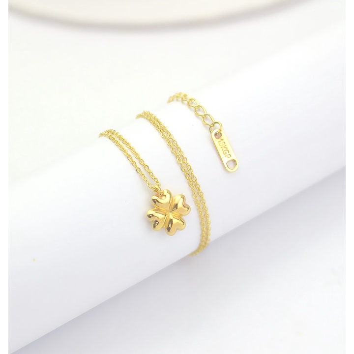 Dây chuyền nữ titan cỏ 4 lá cao cấp đem lại may mắn cho người đeo và vô cùng sang trọng