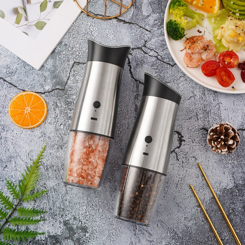 Máy Xay Tiêu Muối Bằng Điện Cổng USB 170ML Có Thể Điều Chỉnh Độ Sáng Và Làm Sạch