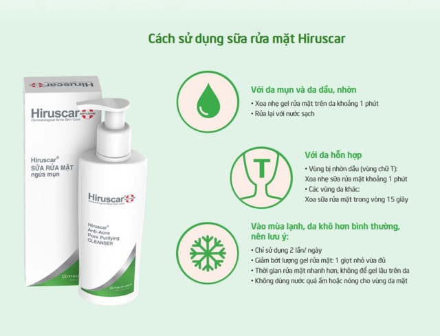 ☘️SỮA RỬA MẶT HIRUSCAR ANTI-ACNE PORE PURIFYING CLEANSER