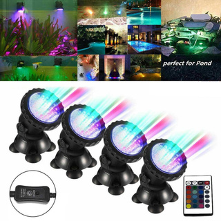 Đèn LED Chìm Dưới Nước 4 Trong 1 RGB Đèn Chiếu Điểm Bể Bơi Piscina Đèn Điều Khiển Từ Xa Bể Cá Không Thấm Nước