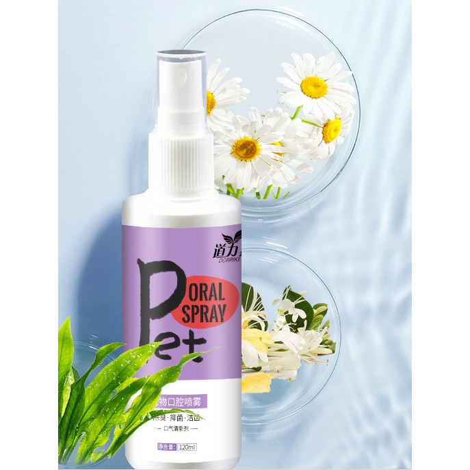 [Mã 159FMCGSALE giảm 8% đơn 500K] xịt vệ sinh khử mùi hôi răng miệng cho chó mèo ORAL SPRAY PET 120ml