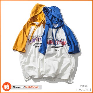 [Yeah1Shop]- Áo thun ngắn tay có nón (M, L, XL)