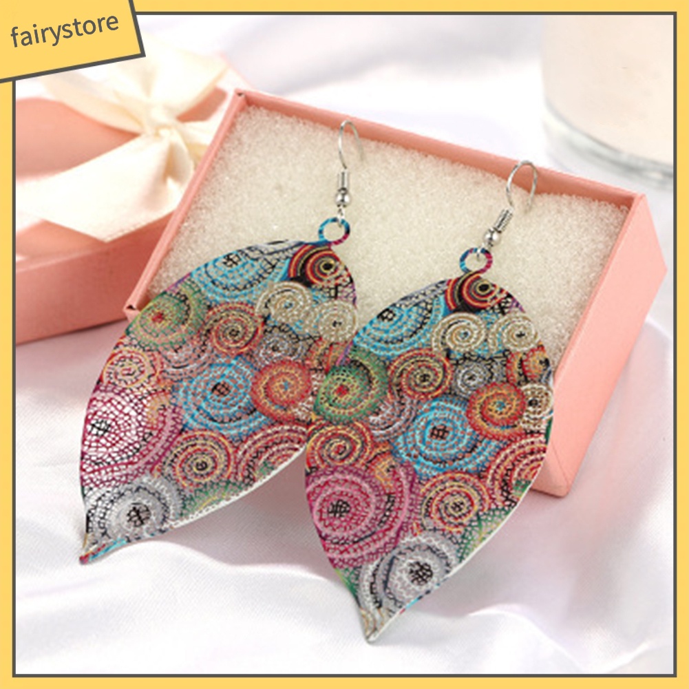 Bông Tai Hình Chiếc Lá Nhiều Màu Sắc