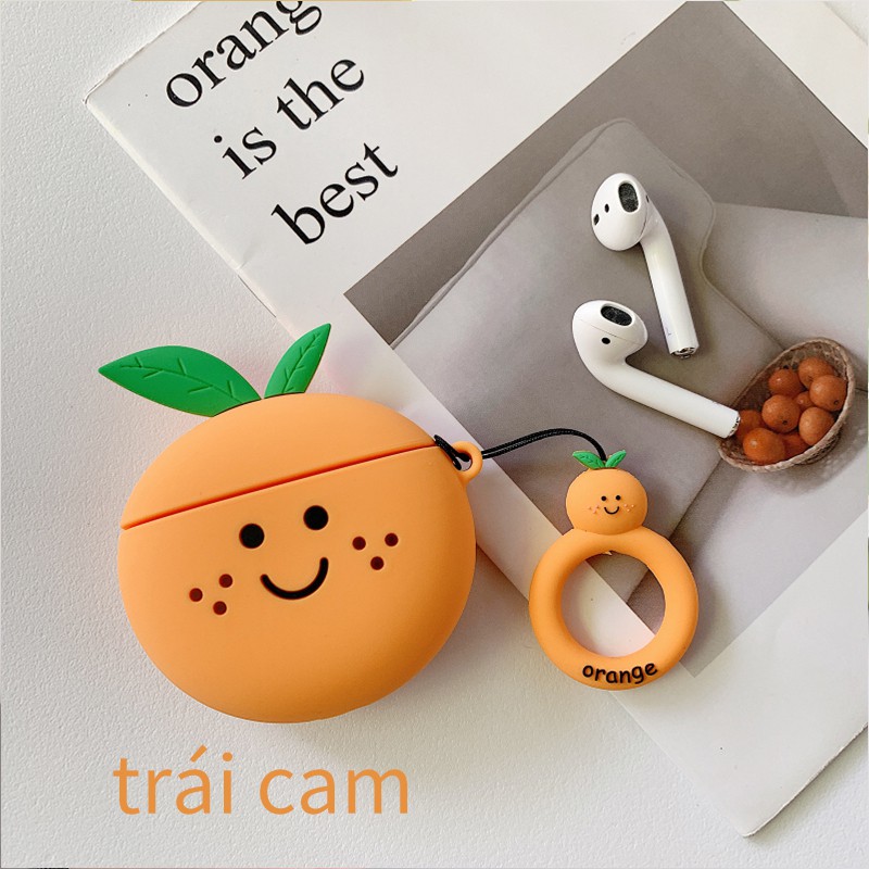 Vỏ bảo vệ hộp sạc tai nghe không dây họa tiết trái cây dễ thương cho Inpods i12 Airpod i11 i12 i18 i100