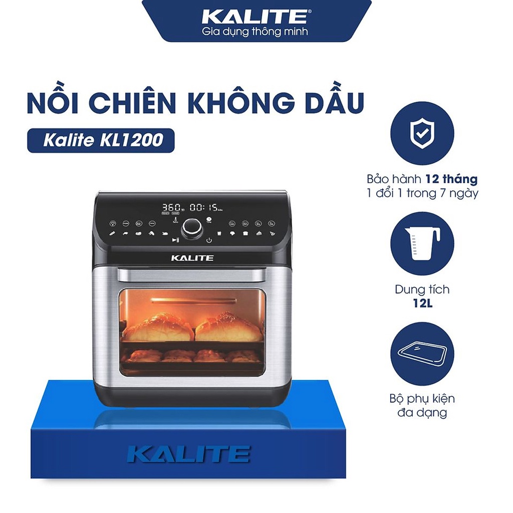 Nồi Chiên Không Dầu Kalite KL-1200 Dung Tích 12L Hàng Chính Hãng