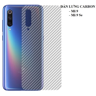 Dán Cacbon cho Xiaomi Mi 9 / 9se tặng bộ phụ kiện dán