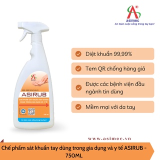 Nước rửa tay khô dạng xịt asirub 750ml