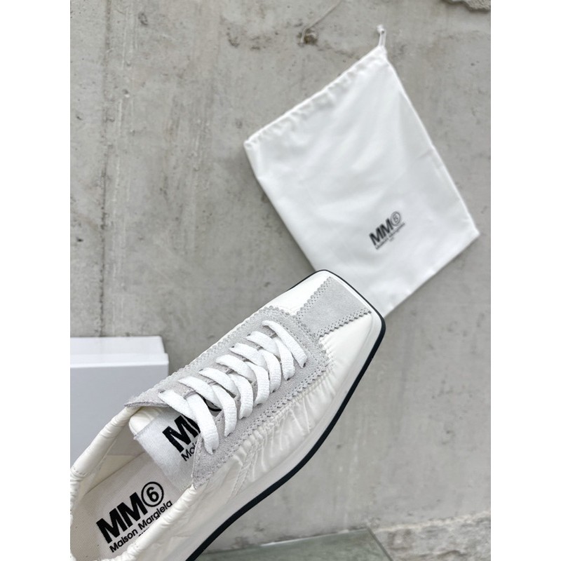 Giày thể thao nữ mũi vuông đế bành da thật cao cấp Maison Margiela