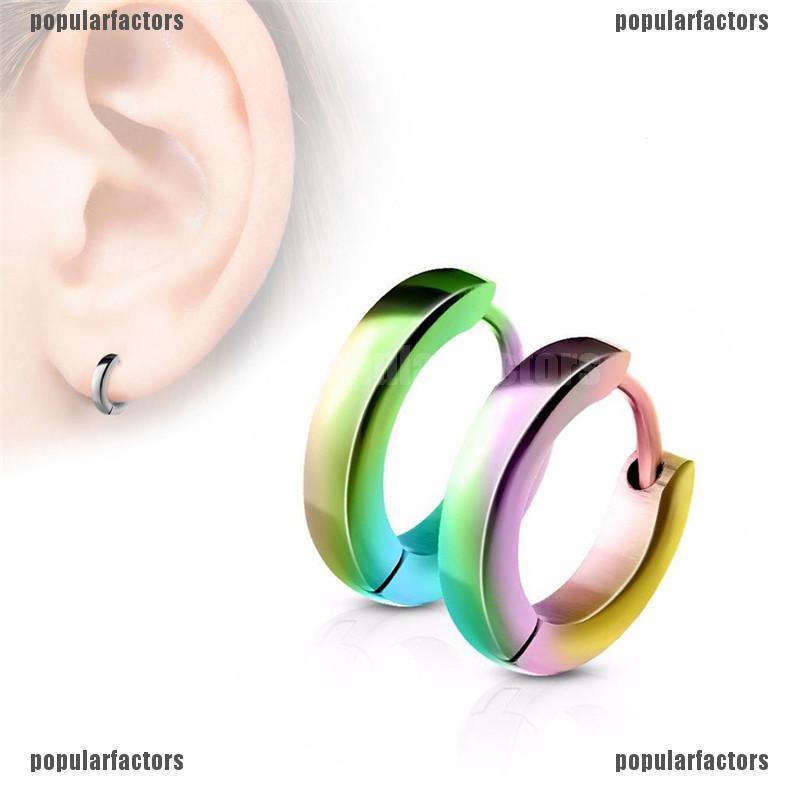 Khuyên Tai Tròn Bằng Thép Không Gỉ Thời Trang