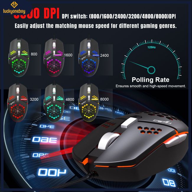 Chuột Chơi Game Có Quạt Tản Nhiệt Chống Mồ Hôi Hình Tổ Ong