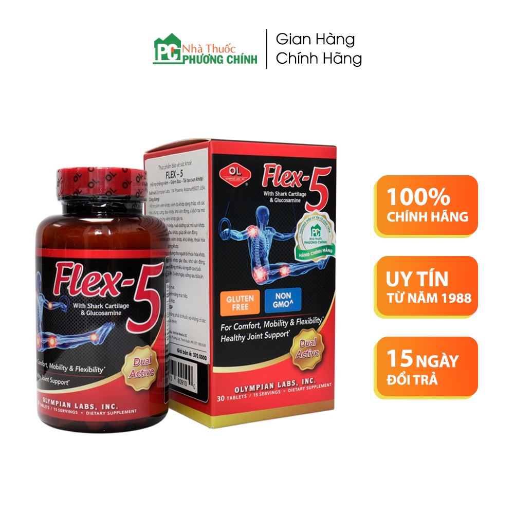 Viên Uống Glucosamin Và Sụn Cá Mập Của Mỹ Flex-5 Olympian Labs - Hỗ Trợ Giảm Đau, Tái Tạo Sụn Khớp