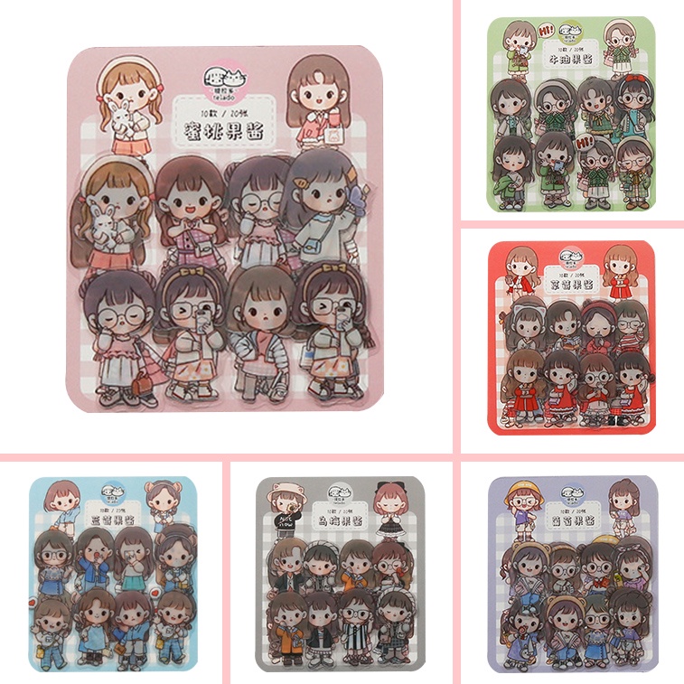Bộ 40 Tấm Sticker Hoạt Hình Chống Thấm Nước Xinh Xắn