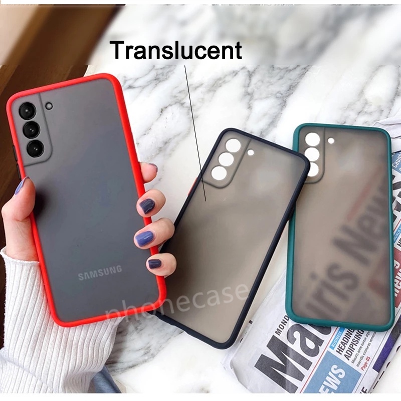 Phone case For Samsung Galazy S21 FE 5G Ultra Plus + Matte Translucent Casing skin feel Silicone Cover with Lens camera protection