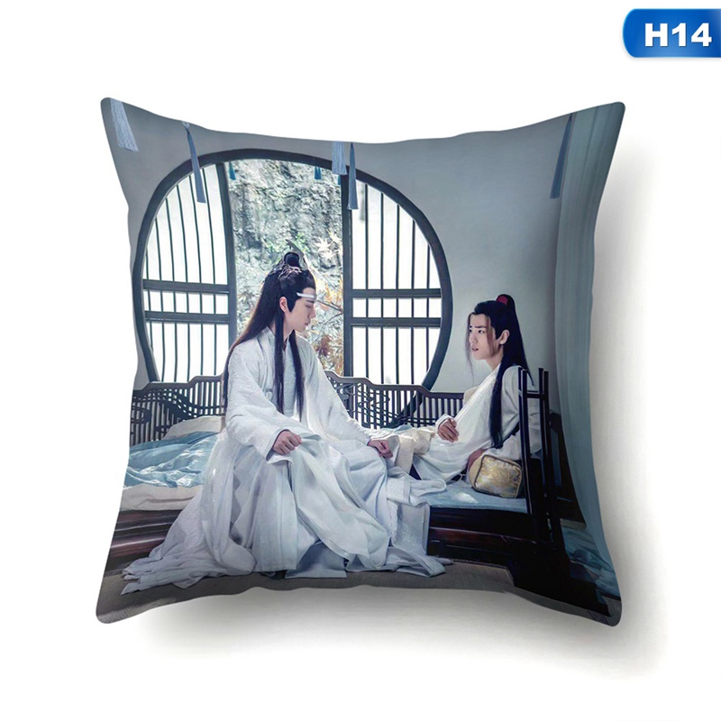 Vỏ Gối Sofa In Hình Wang Yibo Xiao Zhan Kích Thước 45x45cm