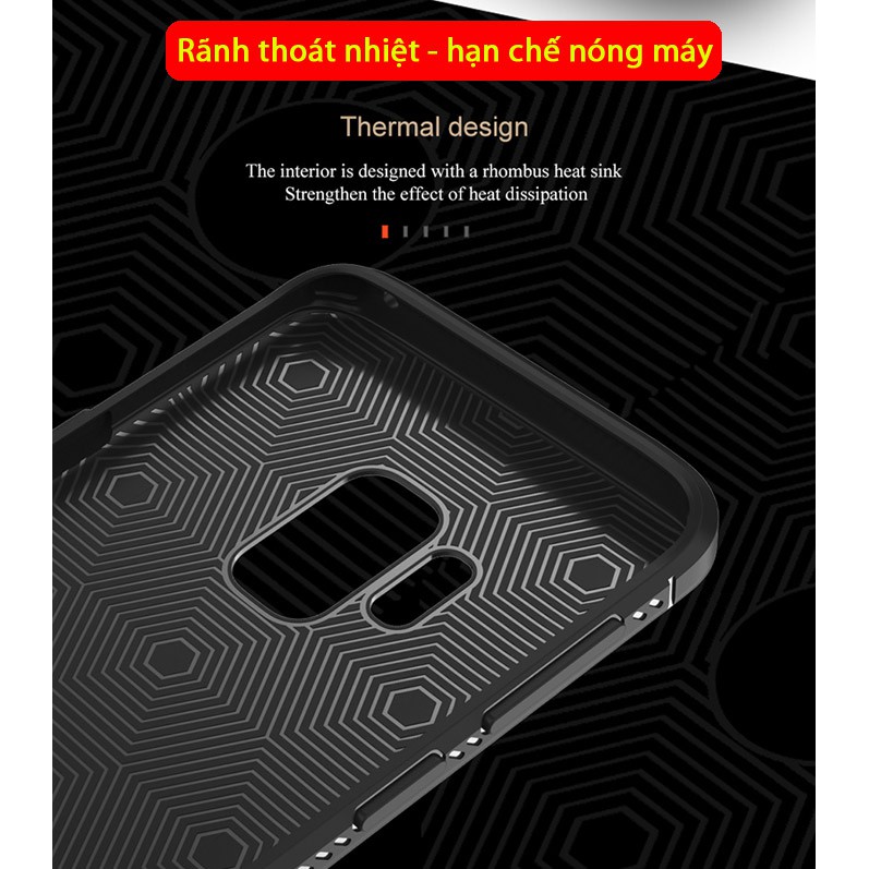 Ốp lưng Galaxy S9 Lenuo Leshen Serie vân da sang trọng, tặng dán lưng Carbon