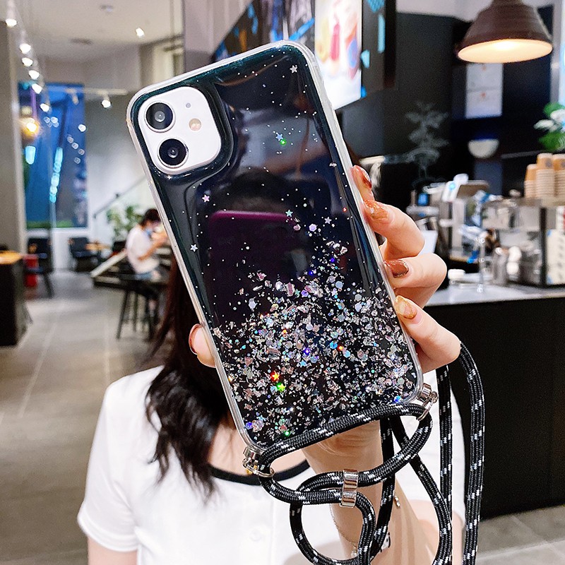 Case for iPhone 12 mini 11 Pro Max 8 7 6 6S Plus X XR XS MAX Girl Casing Bling Glitter Quicksand Cover Phone Case