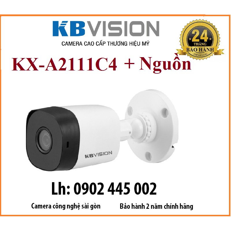 Camera Giám Sát Kbvision KX-A2111C4 thân dài 2.0MP