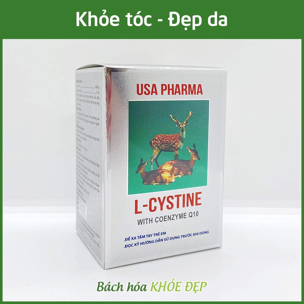 L-Cystine with Coenzym Q10 giúp đẹp da, khỏe tóc, giảm rụng tóc, giảm nám sạm da - 60 viên [L-Cystine]
