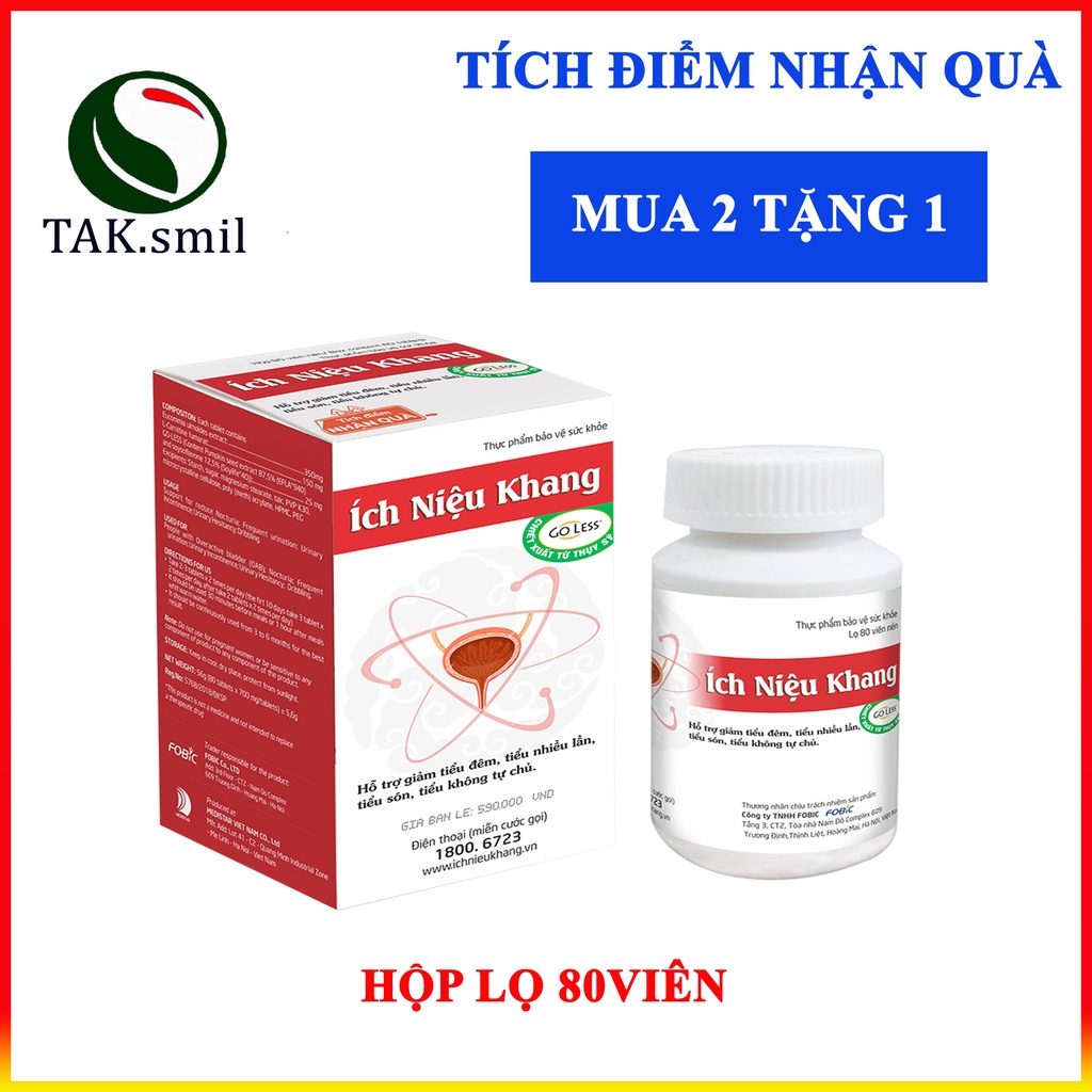 ÍCH NIỆU KHANG lọ 80 viên- GIẢM TIỂU ĐÊM