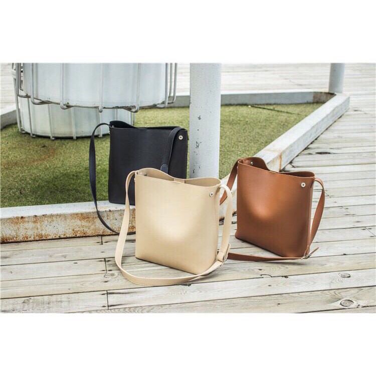 [Có màu đen] Túi tote da cúc bấm 2 bên vừa a4 - P014 | BigBuy360 - bigbuy360.vn