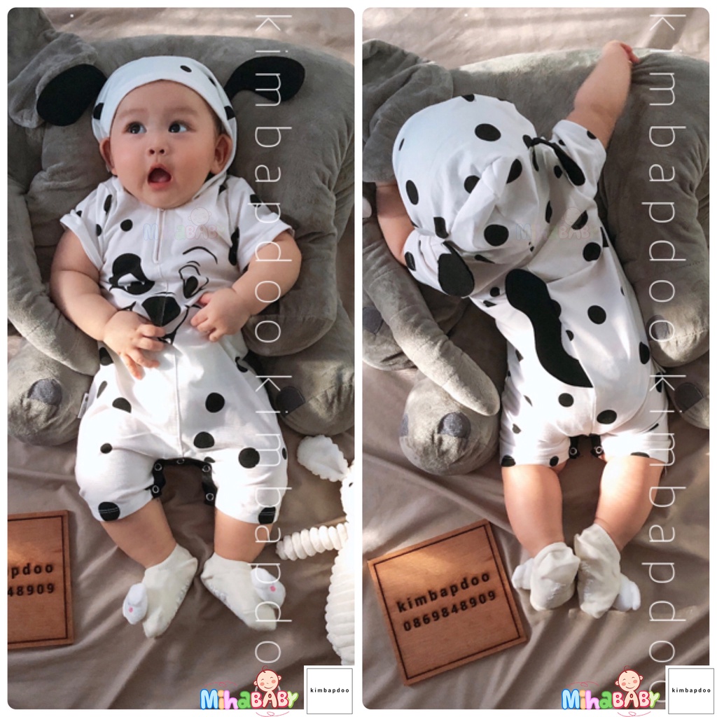 BODY hình thú cưng liền nón cho bé - BODYsuit Chó - Vịt - Khủng long - Heo - Gà - Nấm - Ếch - Thỏ hồng - Pika