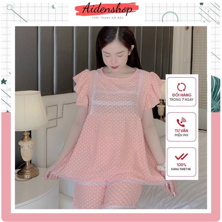 Bộ bầu mặc nhà chất thái chèo,bộ bầu đẹp có chun chỉnh bụng