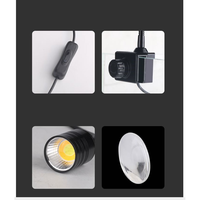 Đèn led rọi nắng 3 màu thủy sinh 3/5/7 W