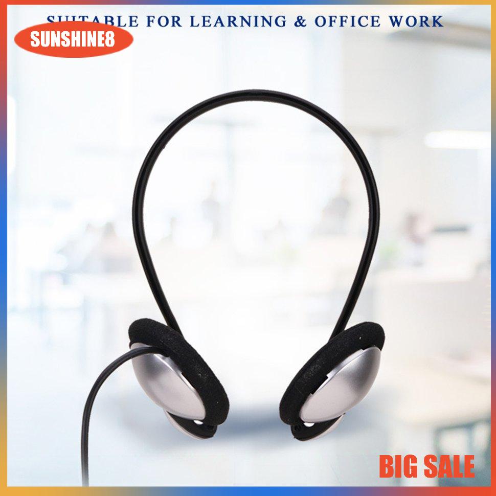 【SUN】Neck Cord Headphones Headset With Piano Plug For TV And PC Phones Earphone