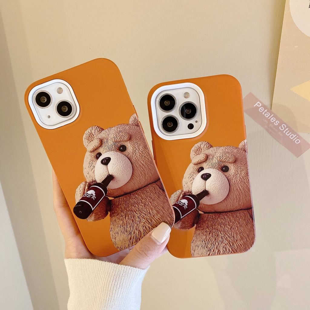Ốp Điện Thoại Ba Trong Một Hình Gấu Dễ Thương Cho for iPhone13Pro for iPhone12Pro 7p for iPhone12 11 13Promax 12Promax
