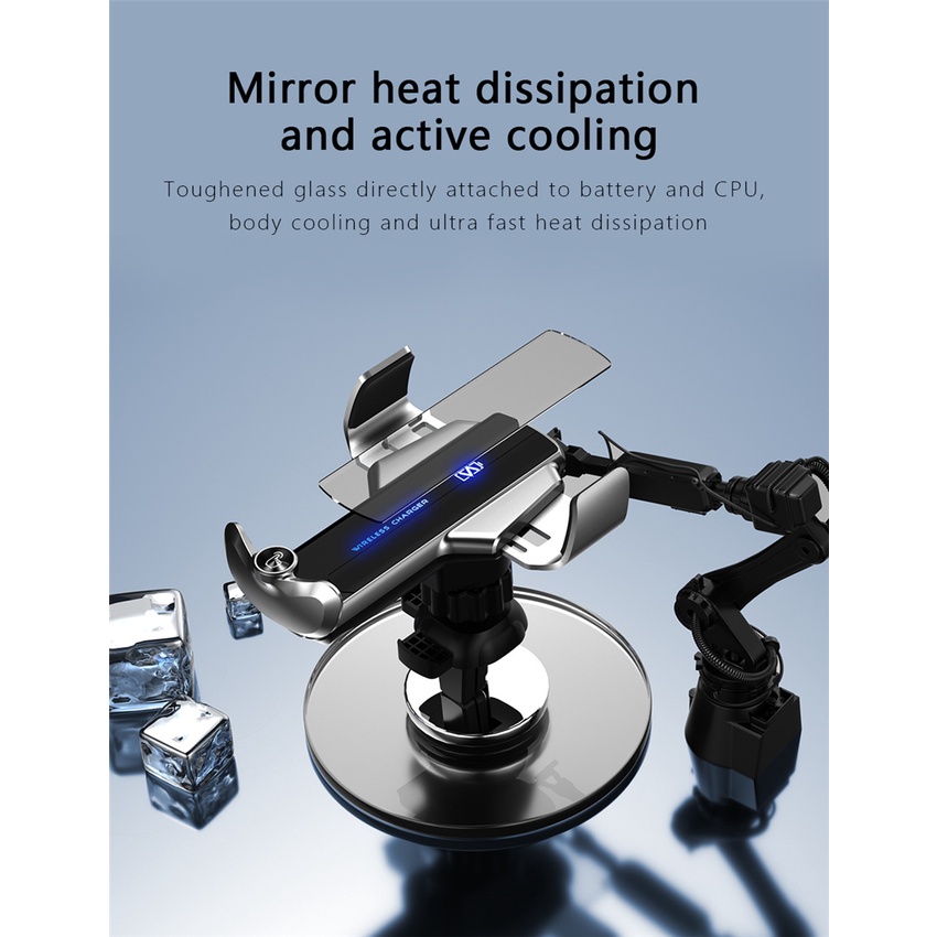 Đế Sạc Nhanh Không Dây 30W Qi Gắn Lỗ Thông Gió Xe Ô Tô Cho IPhone Xiaomi Samsung