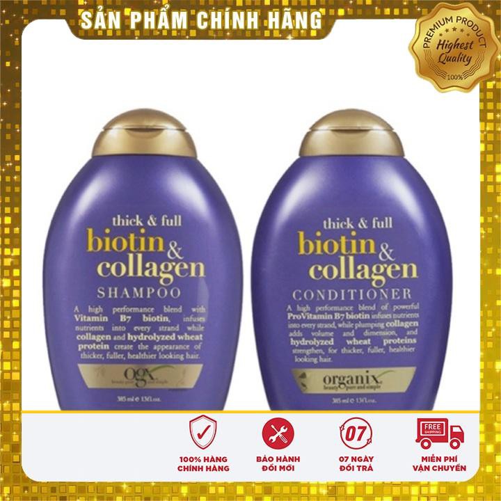 Cặp dầu gội xả OGX Biotin Collagen Shampoo & Conditioner 385ml Úc