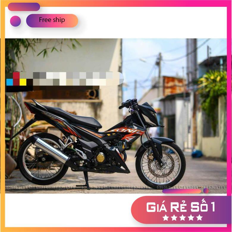 ( Quí khách vui lòng mang ra tiệm cho thợ dán ) SONIC 150 ĐEN CAM